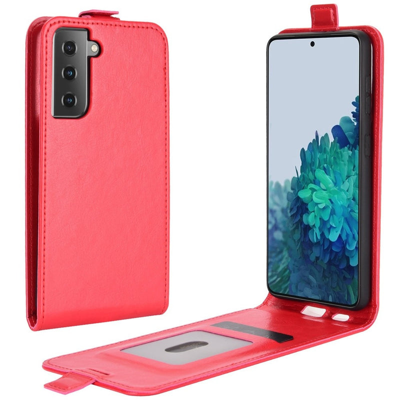 Samsung Galaxy S21 5G - Vertical læder cover - Rød