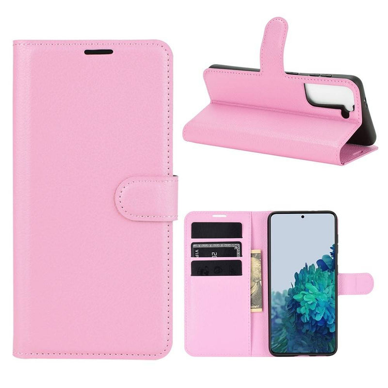 Samsung Galaxy S21 5G - Læder cover / pung - Pink