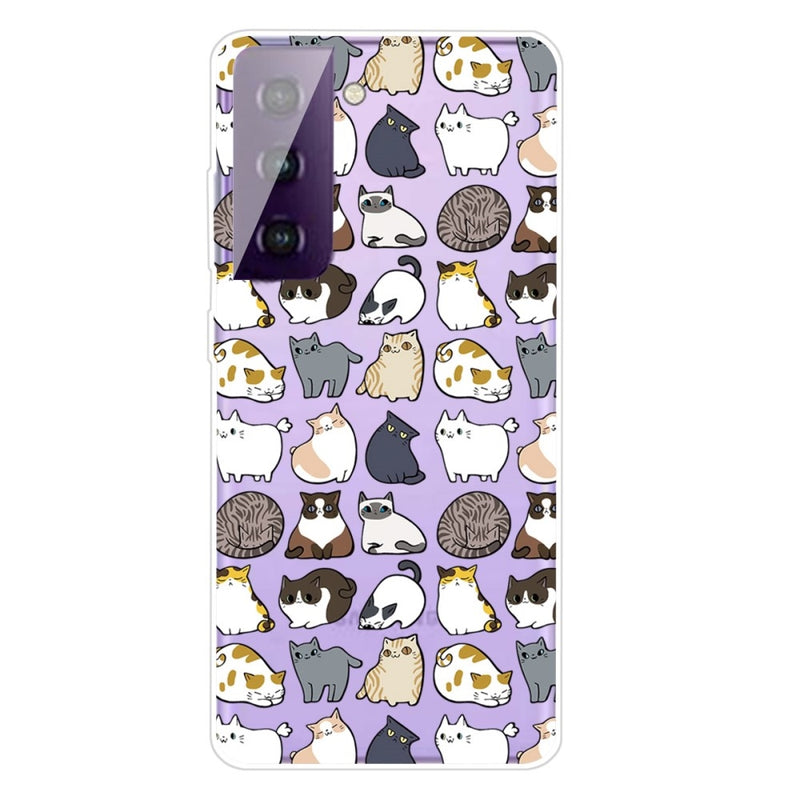 Samsung Galaxy S21 5G - Gummi cover med printet Design - Katte