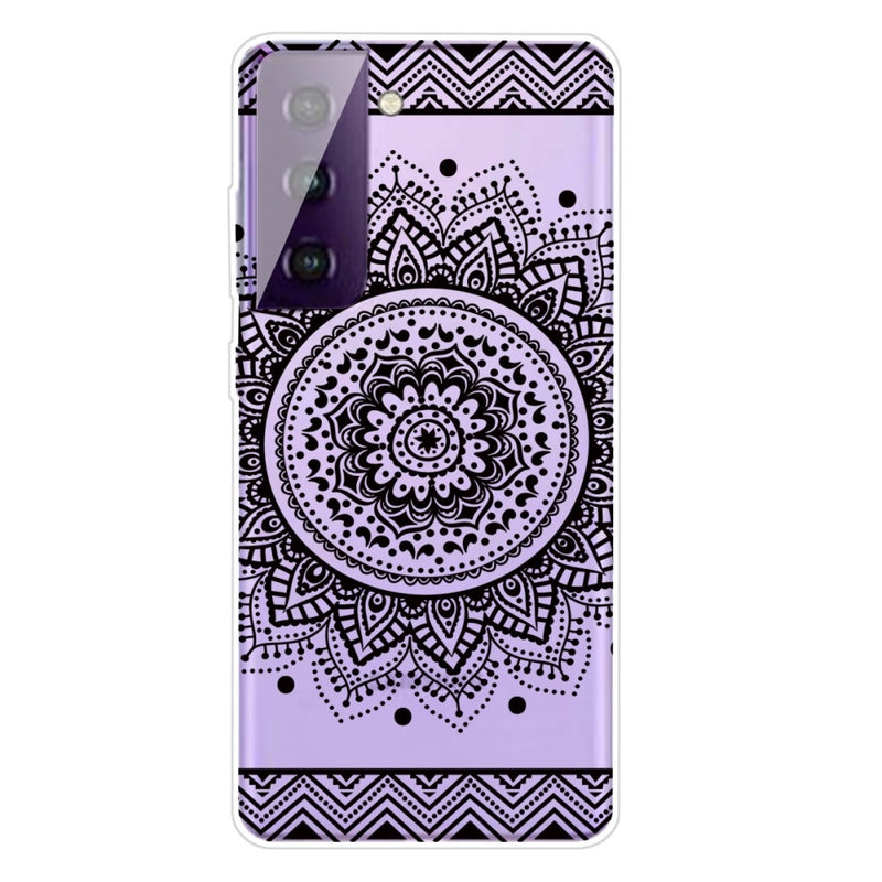 Samsung Galaxy S21 Plus 5G - Gummi cover med printet Design - Mandala blomst