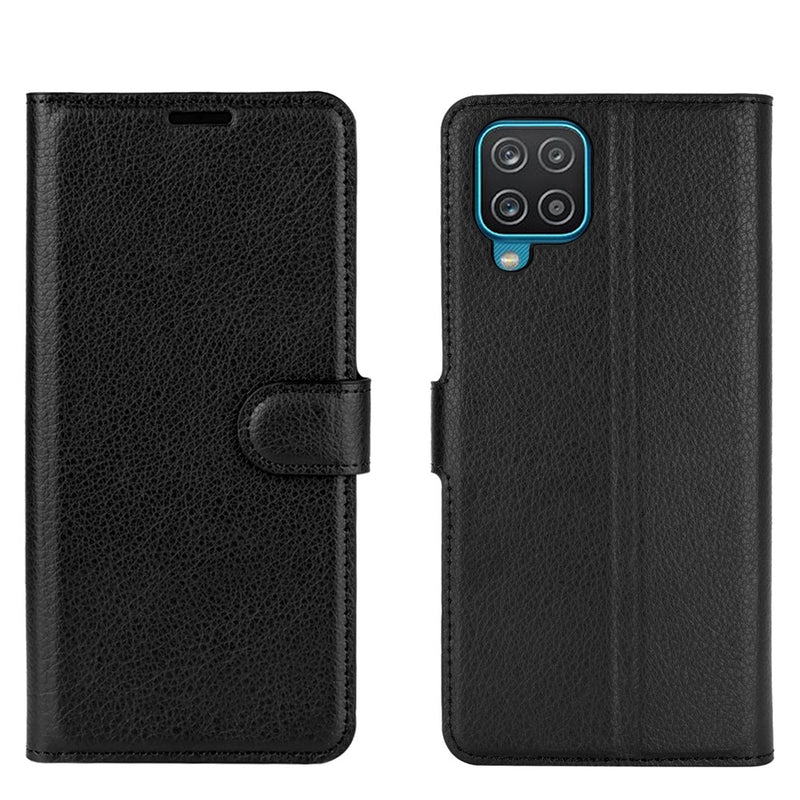 Samsung Galaxy A12 - Læder cover / pung - Sort