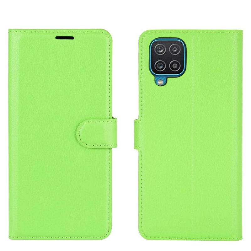 Samsung Galaxy A12 - Læder cover / pung - Grøn