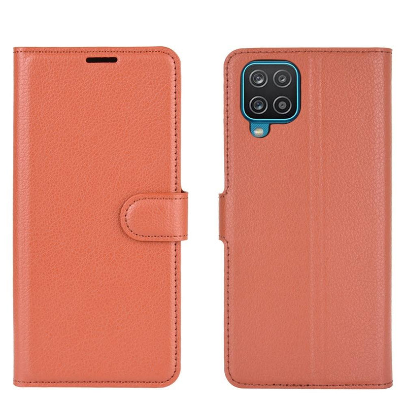 Samsung Galaxy A12 - Læder cover / pung - Brun