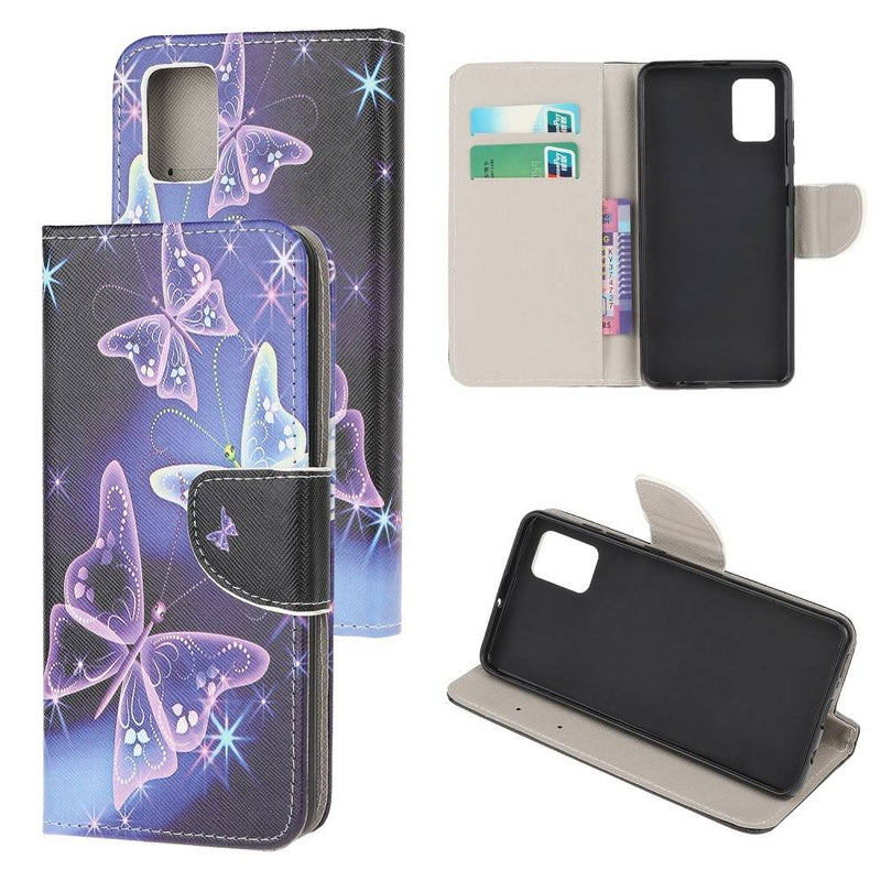 Samsung Galaxy A52s 5 G / A52 5G / A52 - Læder cover / pung - Med printet Design - Lysende sommerfugle