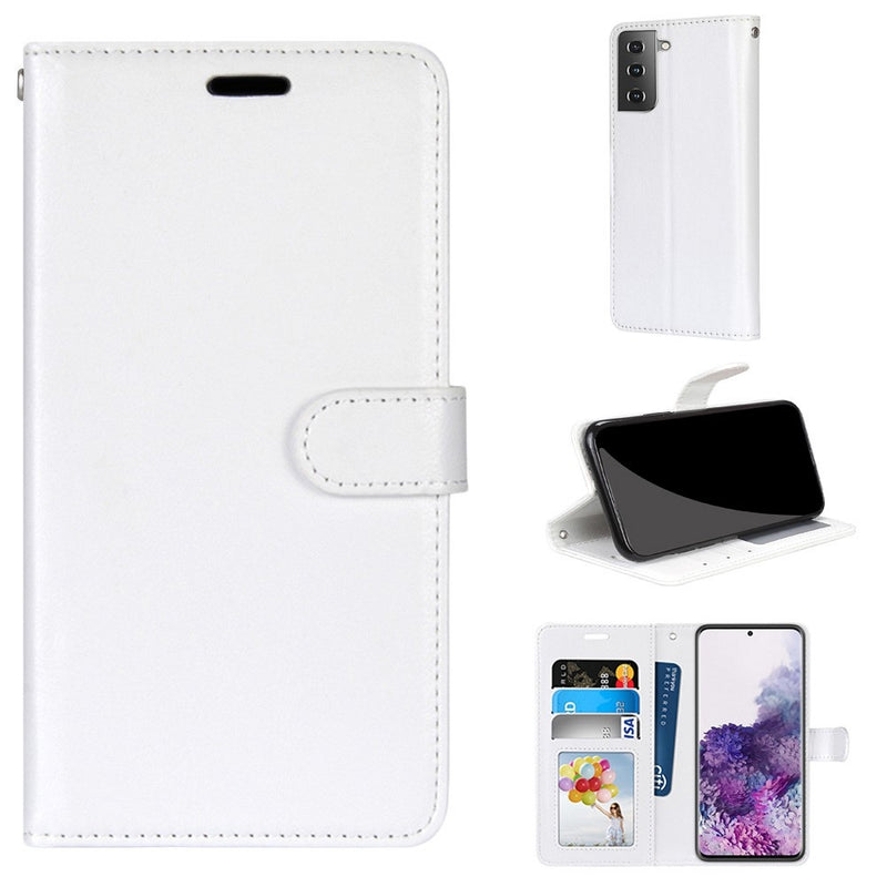 Samsung Galaxy S21 Plus 5G - Classic Læder cover / pung - Hvid