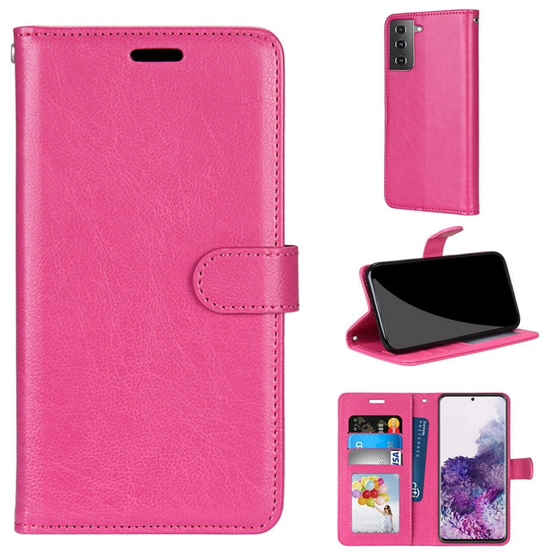 Samsung Galaxy S21 Plus 5G - Classic Læder cover / pung - Rosa