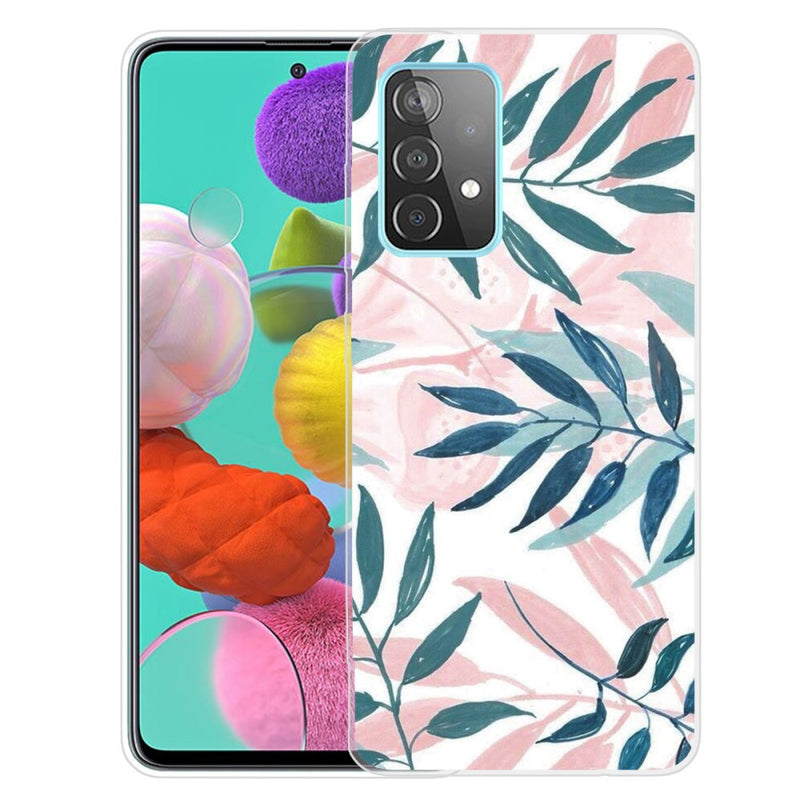 Samsung Galaxy A72 - Gummi cover - med Printet Design - Grønt blad