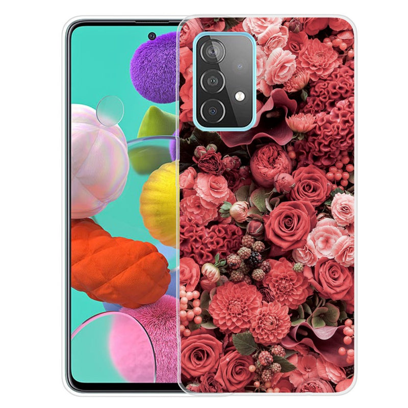 Samsung Galaxy A72 - Gummi cover - med Printet Design - Rose