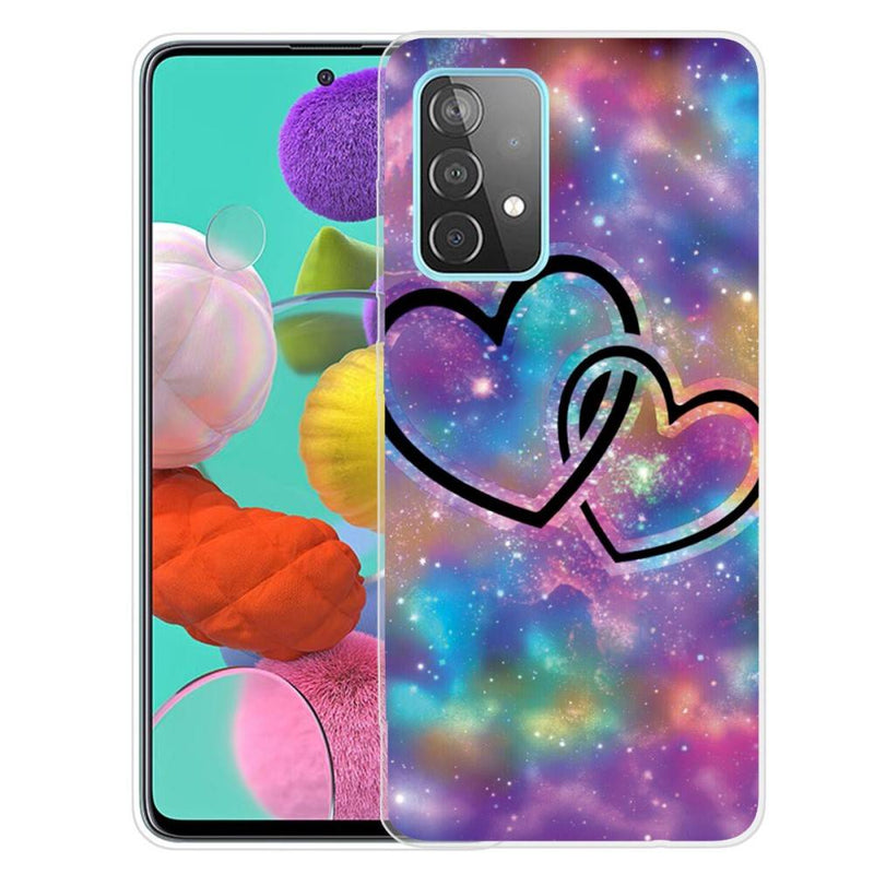 Samsung Galaxy A72 - Gummi cover - med Printet Design - Hjerter