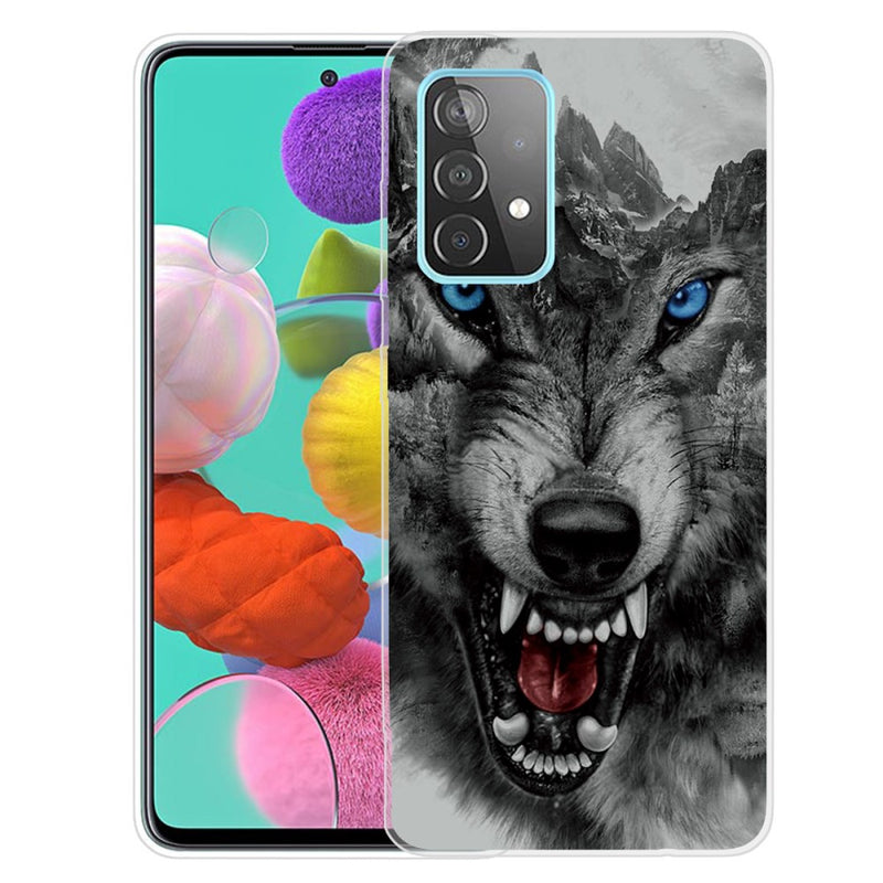 Samsung Galaxy A72 - Gummi cover - med Printet Design - farlig ulv