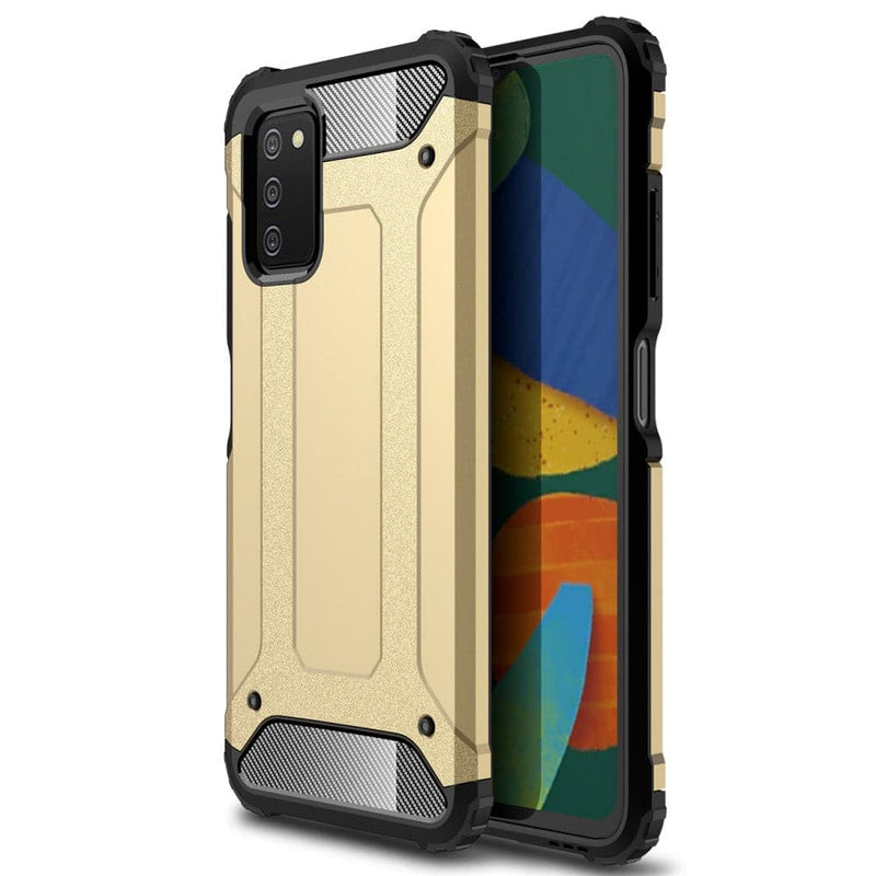 Se Samsung Galaxy A03s - Armor Guard Hybrid cover - Guld ✔ Kæmpe udvalg i Capida ✔ Meget billig fragt og hurtig levering: 1 - 2 hverdage - Varenummer: CPD-V33101237386F og barcode / Ean: på lager - Udsalg på Mobil tilbehør Spar op til 61% - Over 1354 kendte brands på udsalg