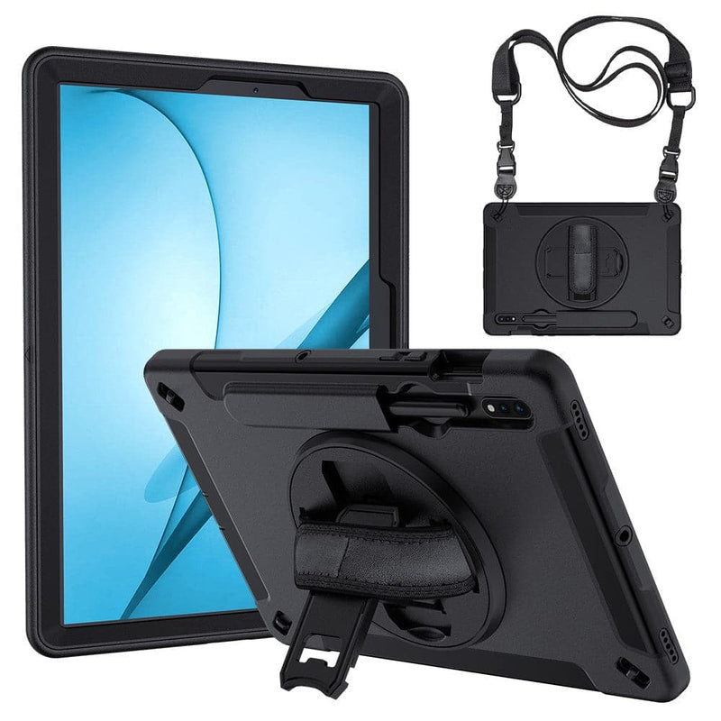 Se Samsung Galaxy Tab S7 FE 12.4 - Hybrid cover med Kickstand & skulderrem - Sort ✔ Kæmpe udvalg i Capida ✔ Meget billig fragt og hurtig levering: 1 - 2 hverdage - Varenummer: CPD-V33101237960A og barcode / Ean: på lager - Udsalg på Tablets tilbehør Spar op til 65% - Over 1324 kendte brands på udsalg