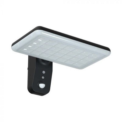 V-Tac 15W Solcelle væglampe LED - Sort, sensor, IP65 - Kulør : 2-i-1