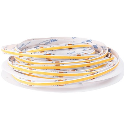 12W/m Dot-free COB-LED strip - 5m, IP20, 320 LED pr. meter, 24V, COB LED - Kulør : Varm