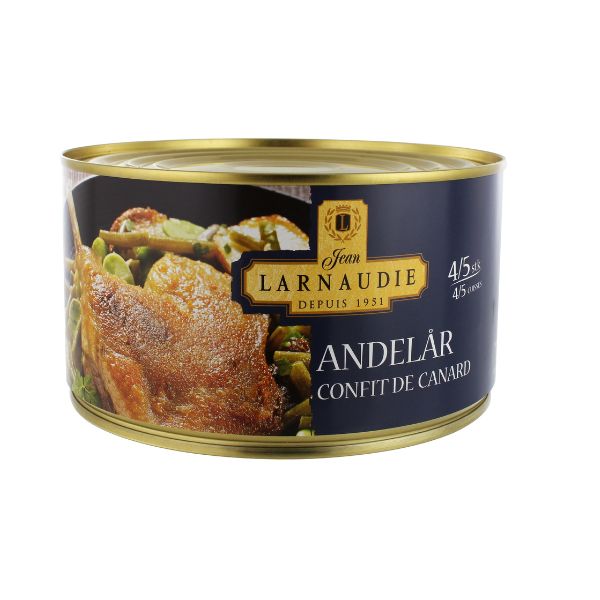 Andelår Confit De Canard Larnaudie 4/5 Lår 1240g