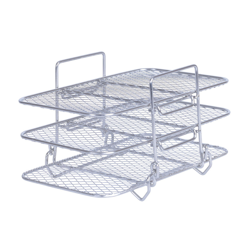 Rack i rustfrit stål med 3 hylder 19,2Ã19,2Ã11,5 cm - Til Airfryer