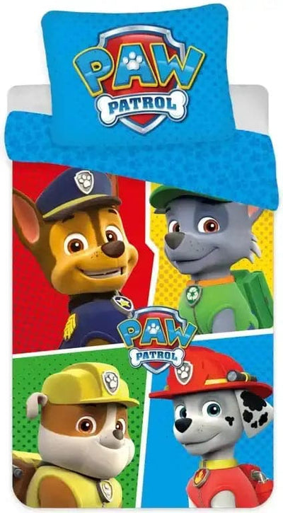 Se Paw patrol sengetøj - 140x200 cm - Team Paw Patrol - Vendbar sengesæt - 100% bomuld ❤ Kæmpe udvalg i Licens ❤ Hurtig levering: 1 - 2 Hverdage samt billig fragt - Varenummer: THX-1676-1 og barcode / Ean: '5714710011434 på lager - Udsalg på Sengetøj - Børne sengetøj - Børne sengetøj 140x200 cm Spar op til 53% - Over 1334 design mærker på udsalg