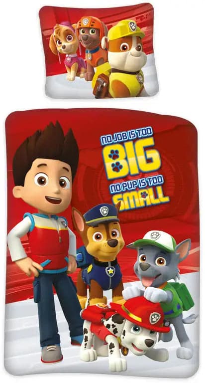 Se Paw Patrol sengetøj junior - 100x140 cm - Sengesæt Paw Patrol - Big and small - 2 i 1 design - 100% bomuld ❤ Kæmpe udvalg i Licens ❤ Hurtig levering: 1 - 2 Hverdage samt billig fragt - Varenummer: THX-6058-8 og barcode / Ean: &