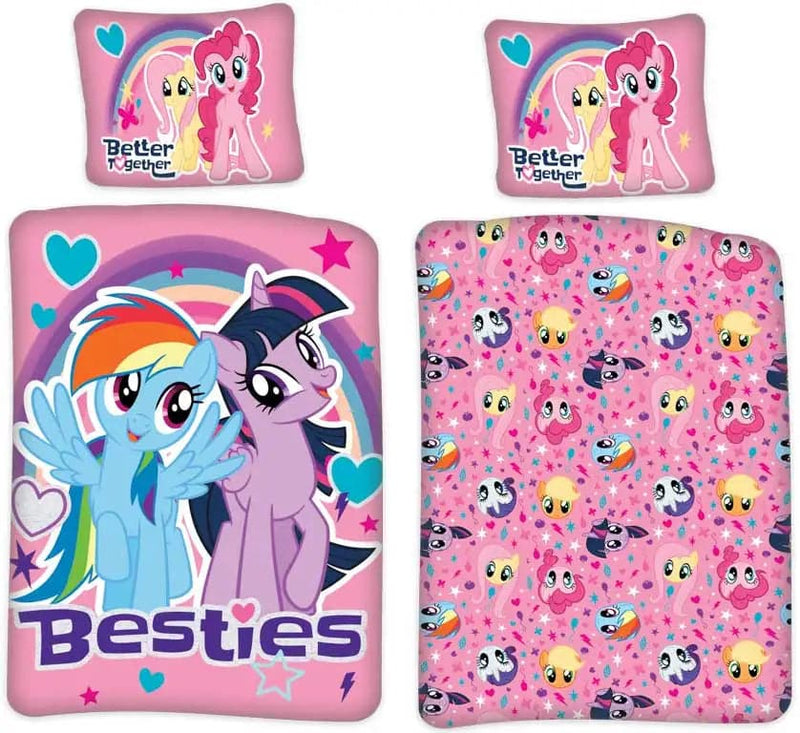 Se Junior sengetøj 100x140 cm - My Little Pony Besties - 2 i 1 design - 100% bomuld ❤ Kæmpe udvalg i Borg Living ❤ Hurtig levering: 1 - 2 Hverdage samt billig fragt - Varenummer: THX-6096-8 og barcode / Ean: &