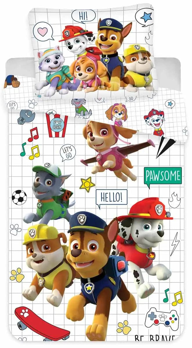 Se Junior sengetøj 100x140 cm - Paw Patrol - Pawsome - 2 i 1 design - 100% bomulds sengesæt ❤ Kæmpe udvalg i Licens ❤ Hurtig levering: 1 - 2 Hverdage samt billig fragt - Varenummer: THX-1216-8 og barcode / Ean: &