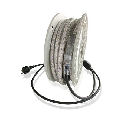 LEDlife arbejdslys 15m LED strip på tromle - 230V, IP67, 180 LED/m, 11W/m, 1100 lm/m - Kulør : Neutral