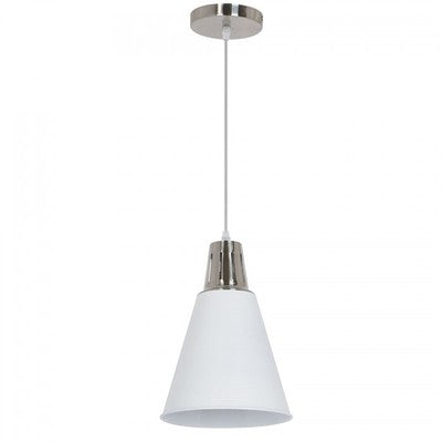 V-Tac moderne pendellampe - Krom + hvid sandblæst, Ø22 cm, E27