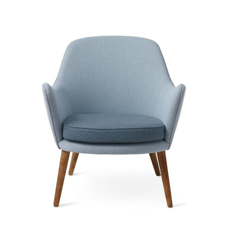 Se Warm Nordic Dwell loungestol stof Merit 014/Rewool 768 minty grey/light steel blue, ben i røget egetræ ❤ Kæmpe udvalg i Warm Nordic ❤ Hurtig levering: 1 - 2 Hverdage samt billig fragt - Varenummer: NDN-548177-01 og barcode / Ean: &