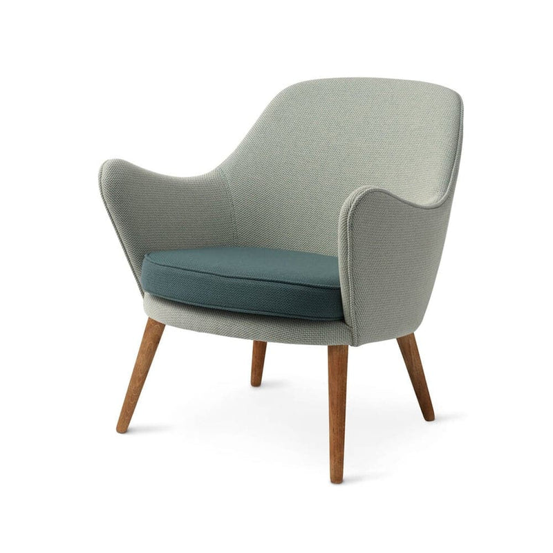 Se Warm Nordic Dwell loungestol stof Merit 021 light cyan/dark cyan, ben i røget egetræ ❤ Kæmpe udvalg i Warm Nordic ❤ Hurtig levering: 1 - 2 Hverdage samt billig fragt - Varenummer: NDN-548185-01 og barcode / Ean: &