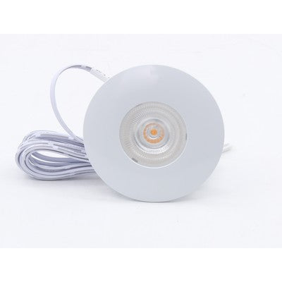 LEDlife Cabi68 møbelspot - Hul: Ø5,6 cm, Mål: Ø6,8 cm, RA91, mat hvid, 2,5W, 12V DC - Dæmpbar : Dæmpbar, Kulør : Varm