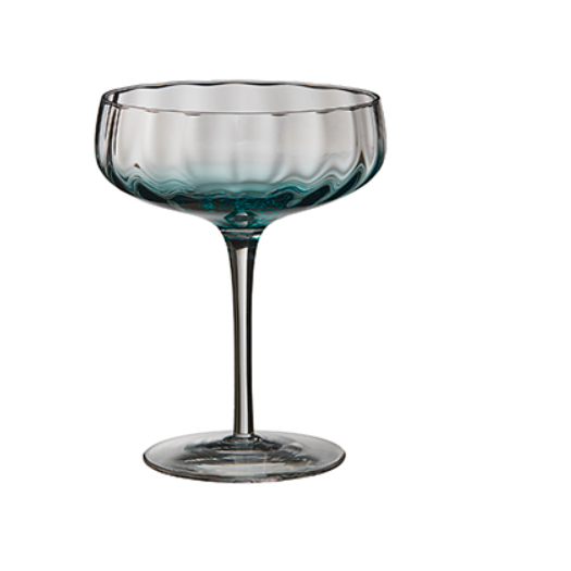 Aida SØHOLM Sonja Champagne/cocktail glas Petrol blue 4 stk 30 cl