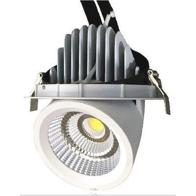 LEDlife 30W Downlight - Justerbar vinkel, 3100lm, Hul: Ø15,5 cm, Mål: Ø16,5 cm, 230V - Dæmpbar : DALI dæmpbar, Kulør : Varm, Spredning : 60Â°