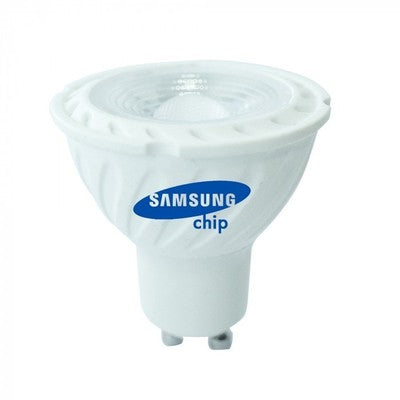 V-Tac 6W LED spot - Samsung LED chip, 230V, GU10 - Dæmpbar : Ikke dæmpbar, Kulør : Varm