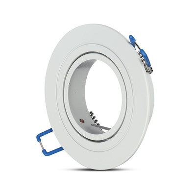 Downlight kit uden lyskilde - Hul: Ø7,5 cm, Mål: Ø9,1 cm, mat hvid, vælg MR16 eller GU10 fatning - Fatning : MR16