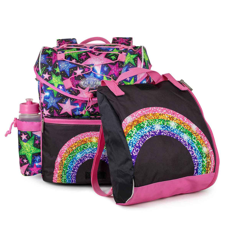 Se Jeva Intermediate Skoletaske Rainbow Glitter One size ✔ Kæmpe udvalg i  Jeva ✔ Hurtig levering: 1 - 2 Hverdage samt billig fragt - Varenummer: JUCO-308-62 og barcode / Ean: &