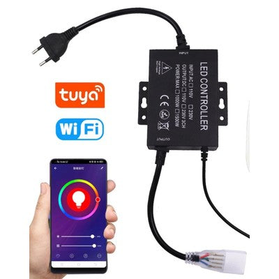 230V RGB WiFi Smart Home controller - Inkl. endeprop, til 230V, memory funktion, 100 m.