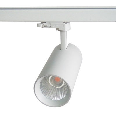 LEDlife hvid skinnespot 30W - 130lm/w, RA90, 3900lm, Flicker free, 3-faset - Kulør : Neutral, Spredning : 38Â°