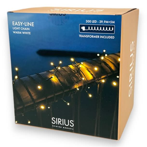 Se Easy-Line 300 LED lys i varm hvid på 29,9 meter samt 5 meter ekstra ledning - Lyskæder > Lyskæder udendørs > Sirius Easy-line - SIRIUS - Spotshop ✔ Kæmpe udvalg i  SIRIUS ✔ Hurtig levering: 1 - 2 Hverdage samt billig fragt - Varenummer: SPSH-SIR46413 og barcode / Ean: &