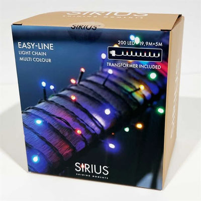 Se Easy-Line 200 kulørte LED lys på 19,9 meter samt 5 meter ekstra ledning - Lyskæder > Lyskæder udendørs > Sirius Easy-line - SIRIUS - Spotshop ✔ Kæmpe udvalg i  SIRIUS ✔ Hurtig levering: 1 - 2 Hverdage samt billig fragt - Varenummer: SPSH-SIR46416 og barcode / Ean: '5707310464168 på lager - Udsalg på Lyskæder > Lyskæder udendørs > Sirius Easy-line Spar op til 56% - Over 1312 kendte brands på udsalg