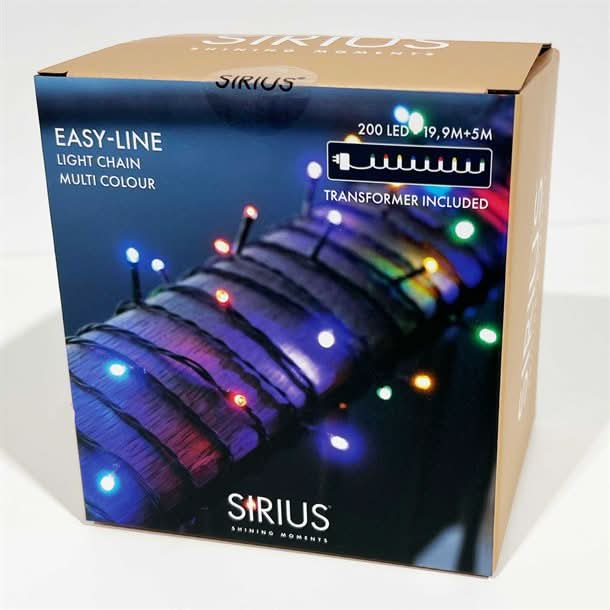 Se Easy-Line 200 kulørte LED lys på 19,9 meter samt 5 meter ekstra ledning - Lyskæder > Lyskæder udendørs > Sirius Easy-line - SIRIUS - Spotshop ✔ Kæmpe udvalg i  SIRIUS ✔ Hurtig levering: 1 - 2 Hverdage samt billig fragt - Varenummer: SPSH-SIR46416 og barcode / Ean: &