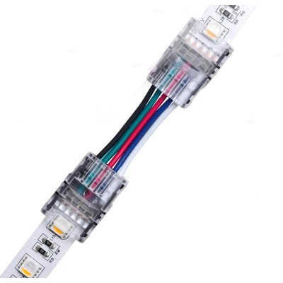 Samler med ledning til LED strip - 12mm, RGB+W, IP20, 5V-24V