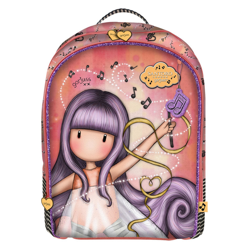 Skoletaske Little Dancer Gorjuss Little dancer Laksefarvet (32 x 45 x 13.5 cm)