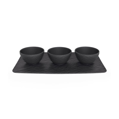 Se Villeroy & Boch Manufacture Rock dipskål 3 stk. med bakke Sort ❤ Kæmpe udvalg i Villeroy & Boch ❤ Hurtig levering: 1 - 2 Hverdage samt billig fragt - Varenummer: NDN-504457-01 og barcode / Ean: '4003686395060 på lager - Udsalg på Home & Garden - Kitchen & Dining - Tableware - Dinnerware - Bowls Spar op til 64% - Over 1334 design mærker på udsalg