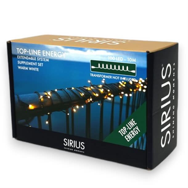 Se Top-Line Energy Supplement sæt, 100 LED 10 meter - Lyskæder > LED Lyskæder - SIRIUS - Spotshop ✔ Kæmpe udvalg i  SIRIUS ✔ Hurtig levering: 1 - 2 Hverdage samt billig fragt - Varenummer: SPSH-SIR50801 og barcode / Ean: &