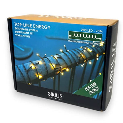 Se Top-Line Energy suppleringssæt 200 LED 20 meter - Jul og vinter > Lyskæder - SIRIUS - Spotshop ✔ Kæmpe udvalg i  SIRIUS ✔ Hurtig levering: 1 - 2 Hverdage samt billig fragt - Varenummer: SPSH-SIR50802 og barcode / Ean: '5707310508022 på lager - Udsalg på Lyskæder Spar op til 65% - Over 1312 kendte brands på udsalg