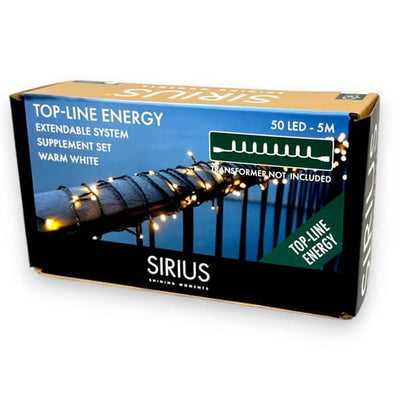 Se Top-Line Energy Supplement sæt, 50 LED 5 meter - Lyskæder > LED Lyskæder - SIRIUS - Spotshop ✔ Kæmpe udvalg i  SIRIUS ✔ Hurtig levering: 1 - 2 Hverdage samt billig fragt - Varenummer: SPSH-SIR50805 og barcode / Ean: '5707310508053 på lager - Udsalg på Lyskæder > LED Lyskæder Spar op til 62% - Over 1312 kendte brands på udsalg