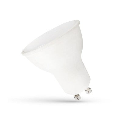 6W LED spot - Mælkehvid front, dæmpbar, 230V, GU10 - Dæmpbar : Dæmpbar, Kulør : Varm