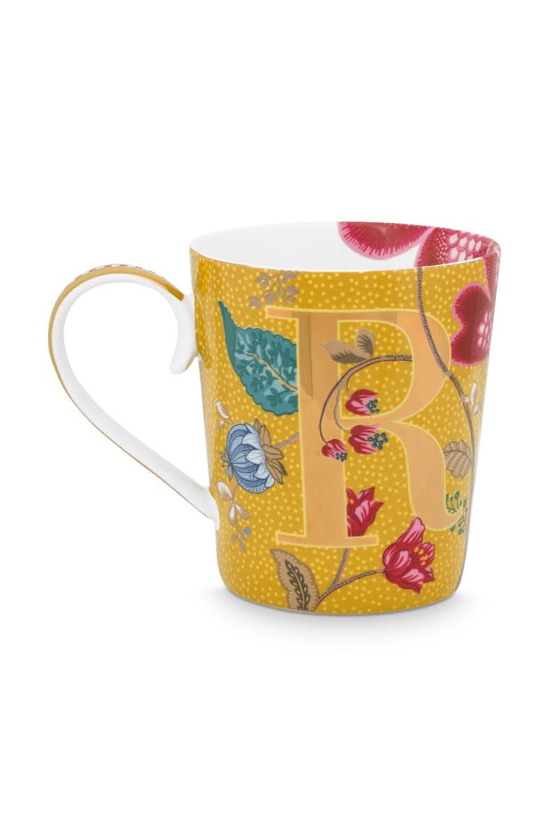 PIP STUDIO Alfabet kop Blushing Birds Yellow &quot;R&quot; 350ML