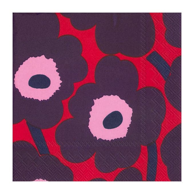 Se Marimekko Unikko servietter 33x33 cm 20-pak Rød/Blå ✔ Kæmpe udvalg i Marimekko ✔ Hurtig levering: 1 - 2 Hverdage samt billig fragt - Varenummer: KTT-511254-01 og barcode / Ean: &