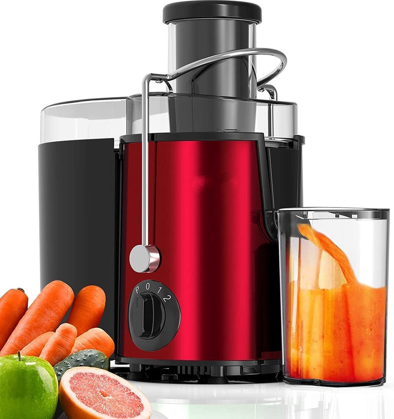 Royalty Line Slowjuicer 700W / 2 Hastigheder - Med Juicebeholder - Rød/sort