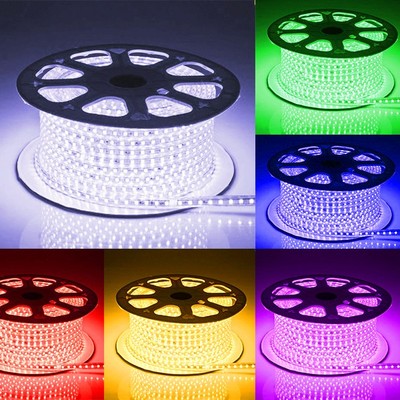 5 meter RGB vandtæt LED strip - 230V, 60 LED, 5W pr. meter!